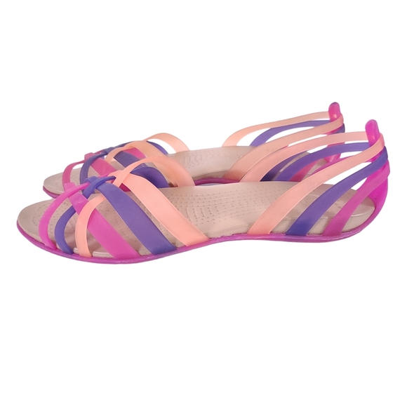 crocs huarache flat jelly sandals